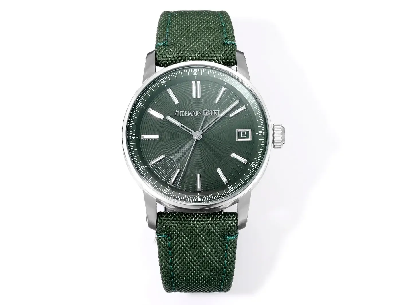 watch Audemars Piguet CODE 11.59 Green Dial Stainless Steel Watch with Fabric Strap