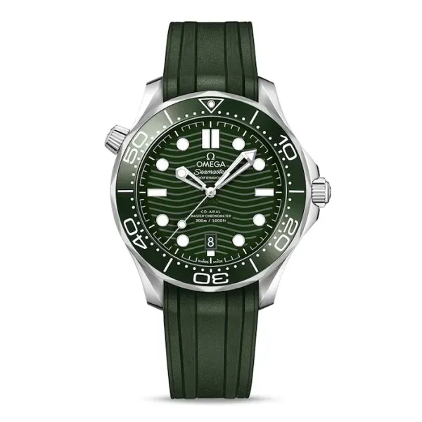 Omega Seamaster Men Automatic Green Rubber Watch O21032422010001