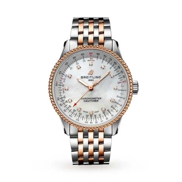 Breitling Navitimer Women Automatic Mother of Pearl Stainless Steel   Rose Gold Watch U17395211A1U1