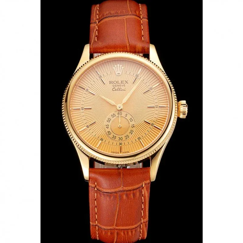 Superclone Rolex Cellini 38mm Gold Dial REP016789