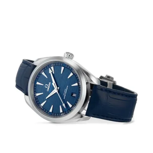 Omega Seamaster Aqua Terra Men Automatic Blue Leather Watch O22013412103001