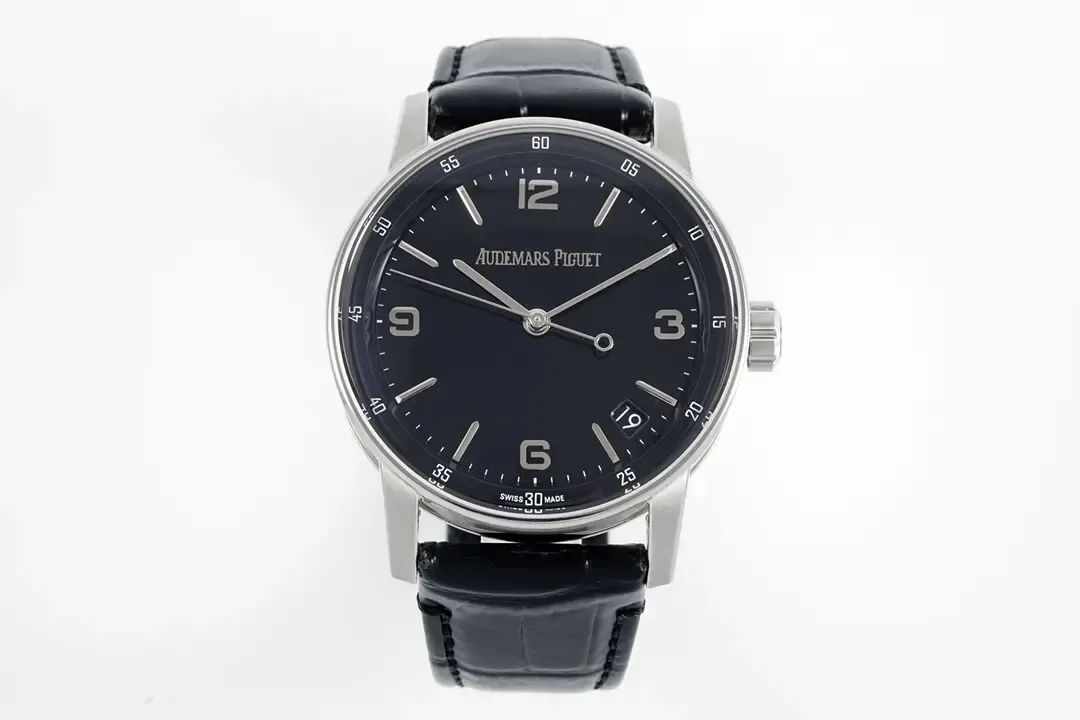 watch Audemars Piguet CODE 11.59 Blue Dial Three-Hand Automatic Watch   41mm Stainless Steel Case with Black Leather Strap