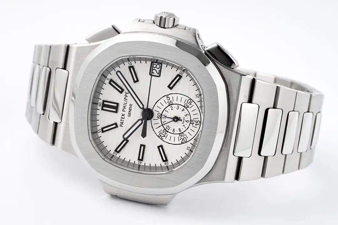 Patek Philippe Silver Nautilus Chronograph Watch