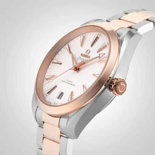 Omega Seamaster Aqua Terra Men Automatic Silver Stainless Steel   18ct Rose Gold Watch O22020412102001