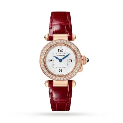 Cartier Pasha de Cartier Women Quartz Silver 18ct Rose Gold Watch WJPA0018