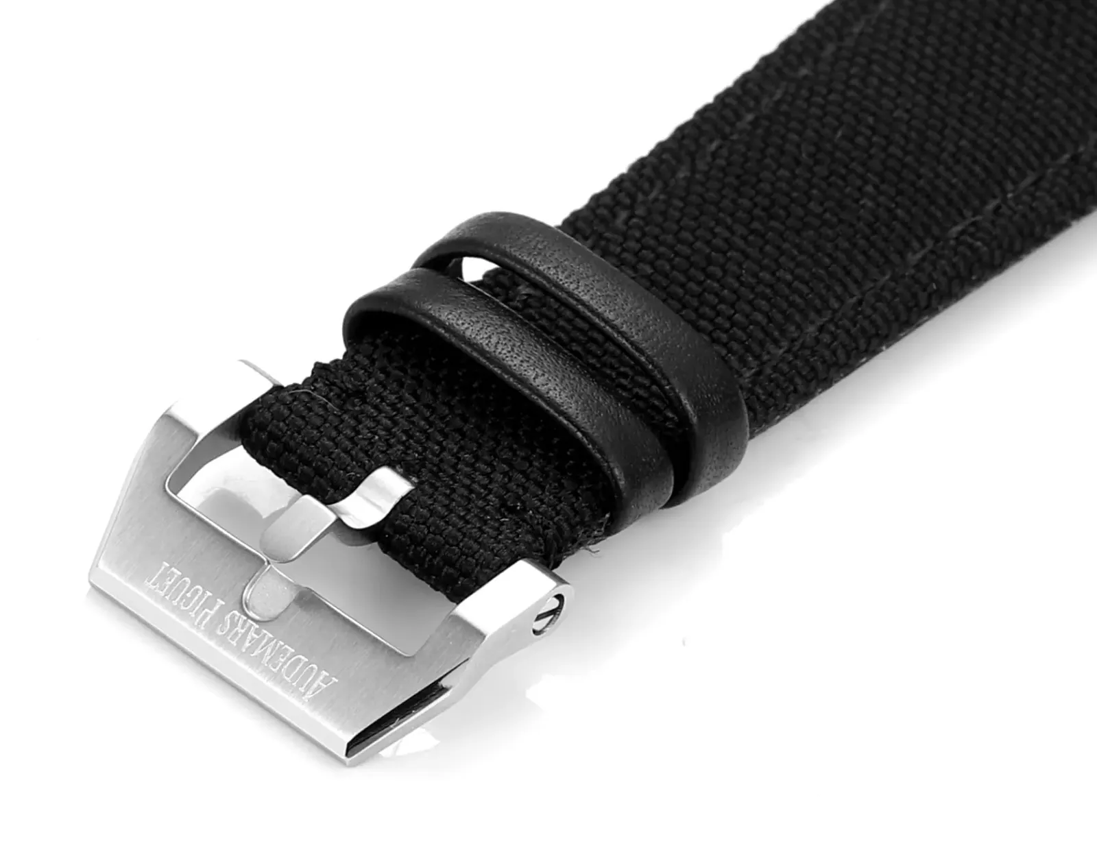 watch Audemars Pigeut CODE 11.59 Smoke Grey Dial Stainless Steel Case Black Fabric Strap Automatic Watch 41mm