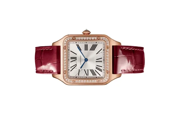 Cartier Santos-Dumont Men Quartz Silver Leather Watch WJSA0016