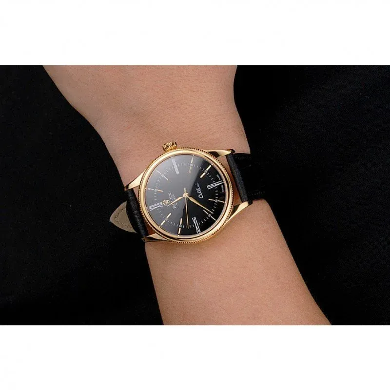 Superclone Rolex Cellini 38mm Black Dial REP016814