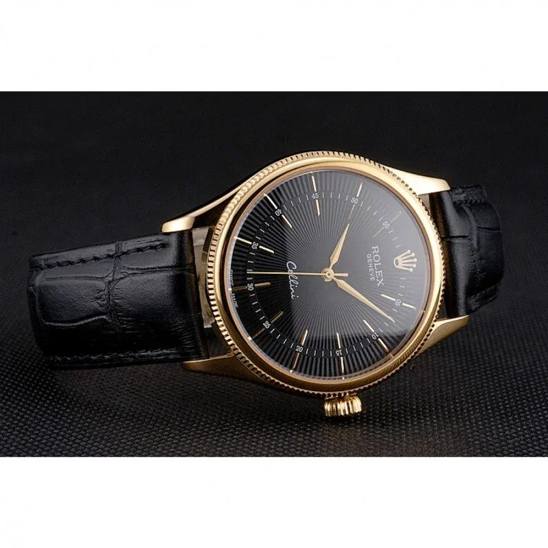 Superclone Rolex Cellini 38mm Black Dial REP016803