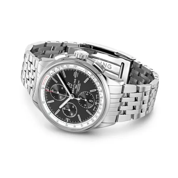 Breitling Premier Men Automatic Black Stainless Steel Watch A13315351B1A1