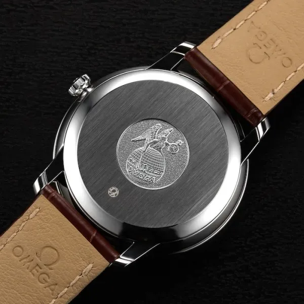 Omega De Ville Men Automatic Silver Leather Watch O42413402002002