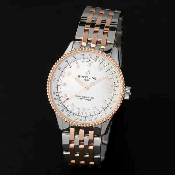 Breitling Navitimer Women Automatic Mother of Pearl Stainless Steel   Rose Gold Watch U17395211A1U1