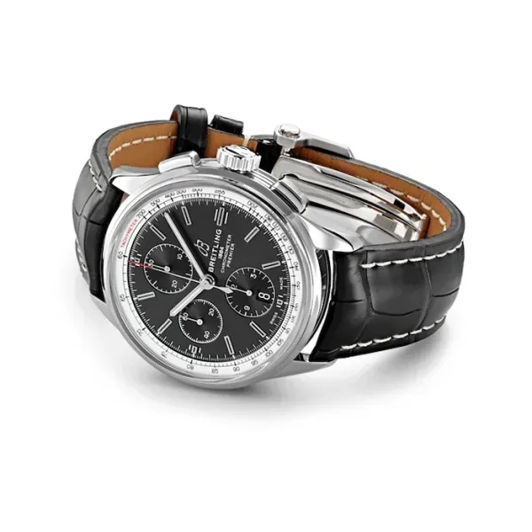 Breitling Premier Men Automatic Black Crocodile Watch A13315351B1P1