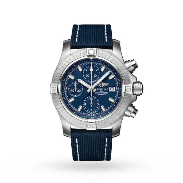 Breitling Avenger Men Automatic Blue Leather Watch A13385101C1X2