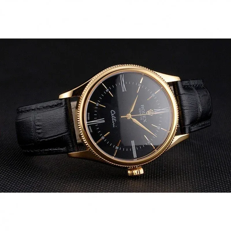 Superclone Rolex Cellini 38mm Black Dial REP016814