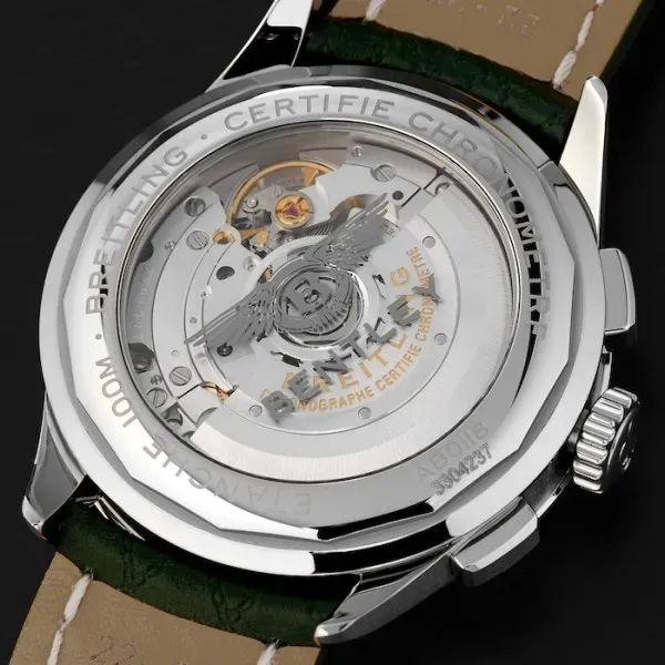 Breitling Premier Bentley Men Automatic Green Leather Watch AB0118A11L1X1