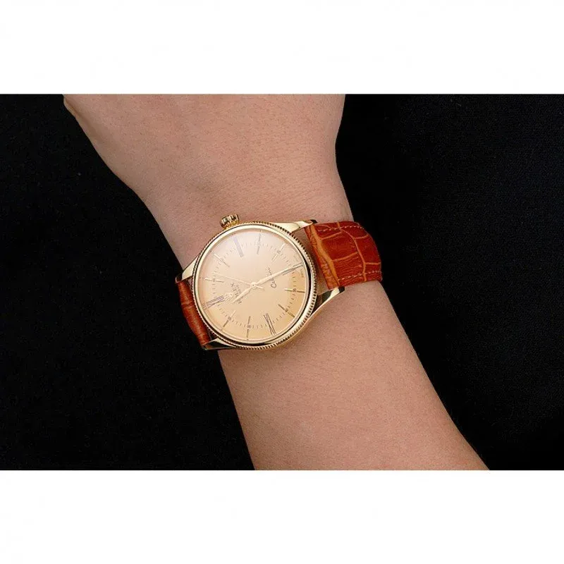 Superclone Rolex Cellini 38mm Gold Dial REP016798