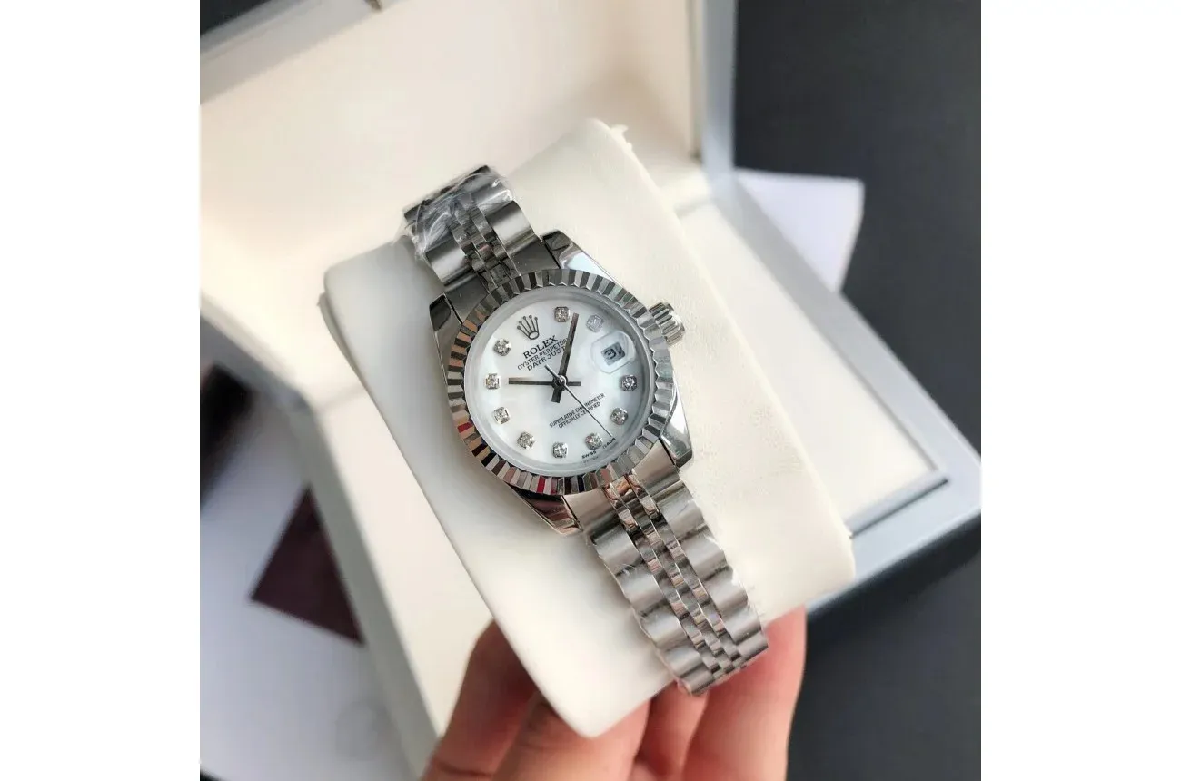Couple Watches Rolex Datejust 36/28mm SS/SS Jub White/Dial