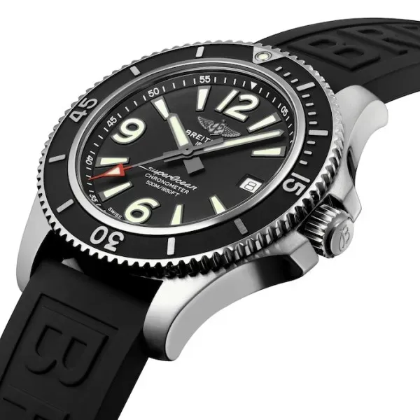Breitling Superocean Men Automatic Black Rubber Watch A17366021B1S1