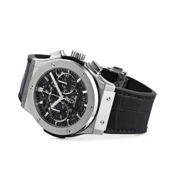 Hublot Classic Fusion Men Automatic Skeleton Leather Watch 525.NX.0170.LR