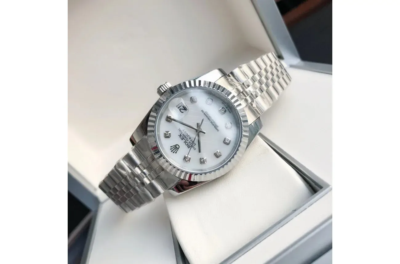 Couple Watches Rolex Datejust 36/28mm SS/SS Jub White/Dial