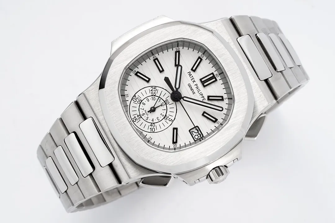 Patek Philippe Silver Nautilus Chronograph Watch