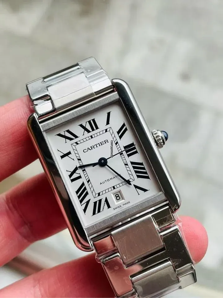 Cartier Tank Must Men Automatic Silver Stainless Steel Watch WSTA0053