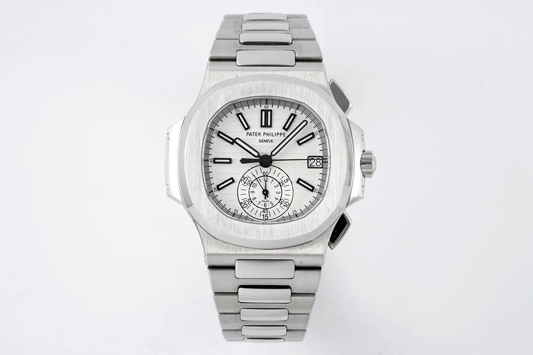 Patek Philippe Silver Nautilus Chronograph Watch