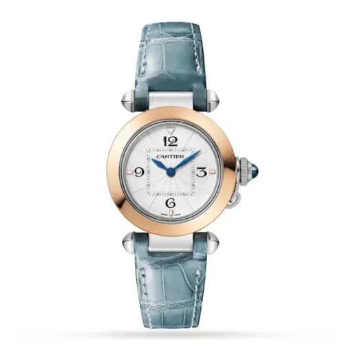 Cartier Pasha de Cartier Women Quartz Silver Stainless Steel   18ct Rose Gold Watch W2PA0007