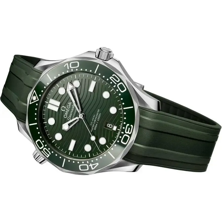 Omega Seamaster Men Automatic Green Rubber Watch O21032422010001
