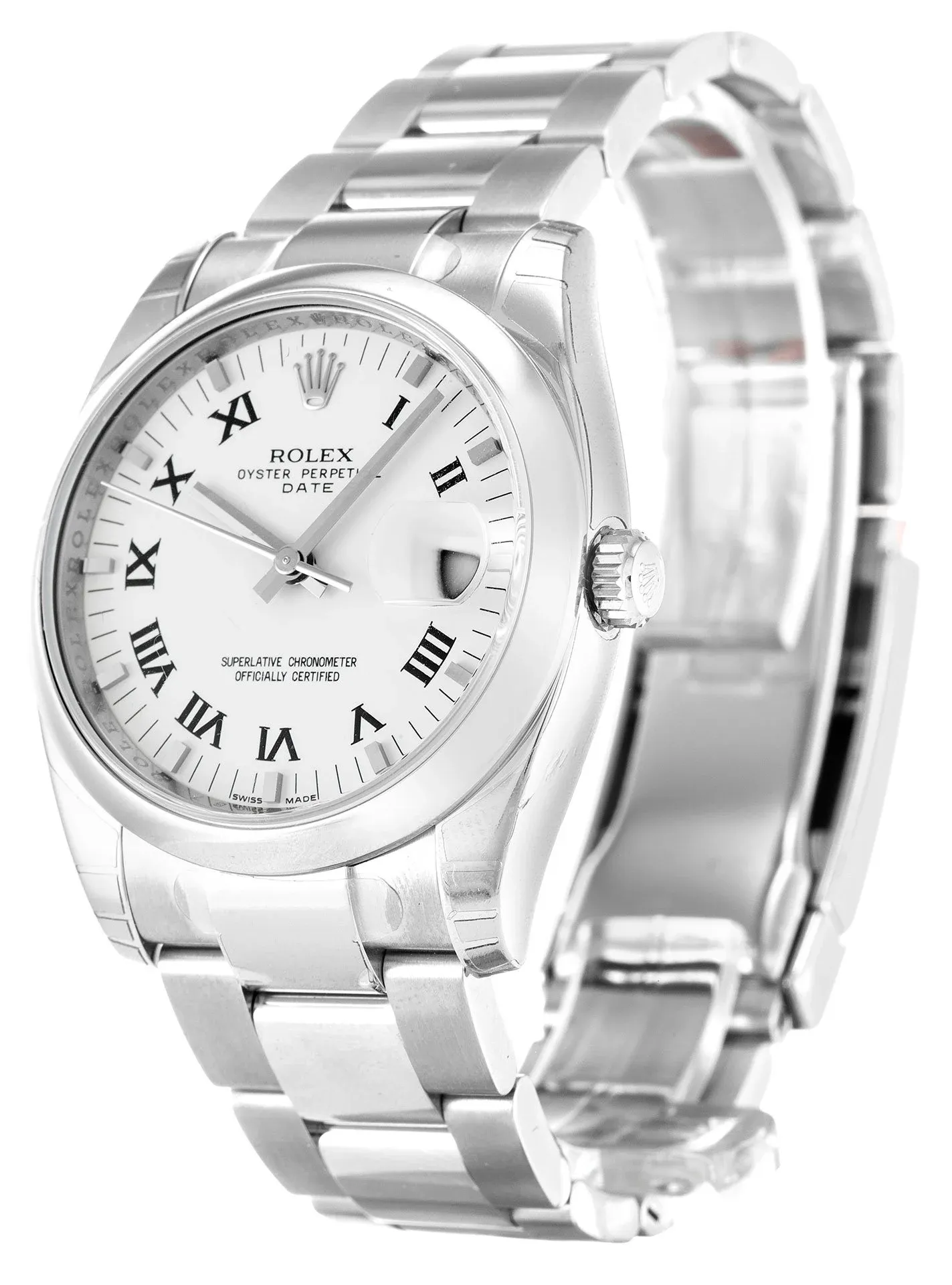 Rolex Oyster Perpetual Date 34mm White Dial 115200