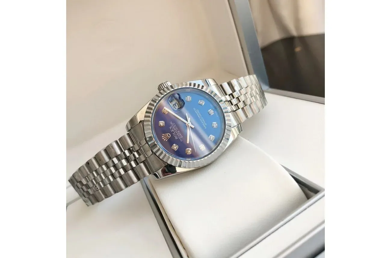 Couple Watches Rolex Datejust 36/28mm SS/SS Jub Blue/Dial