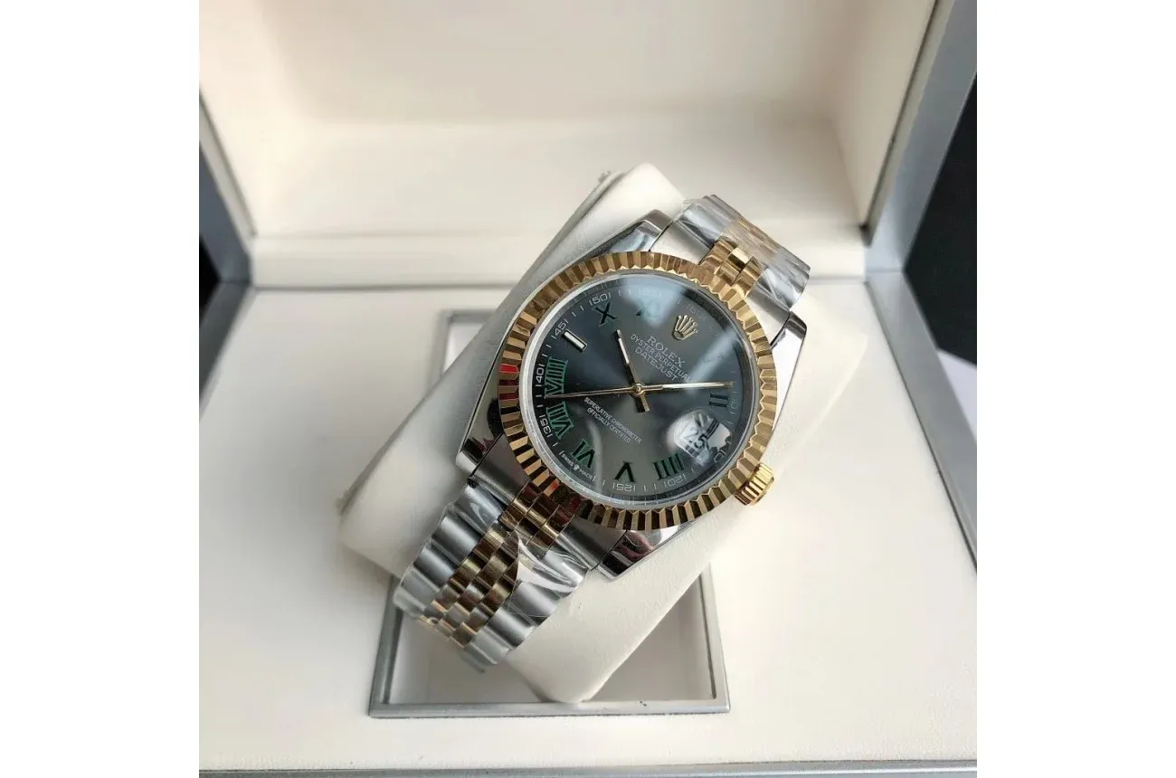 Couple Watches Rolex Datejust 36/28mm RG/SS Jub Grey/Rmn