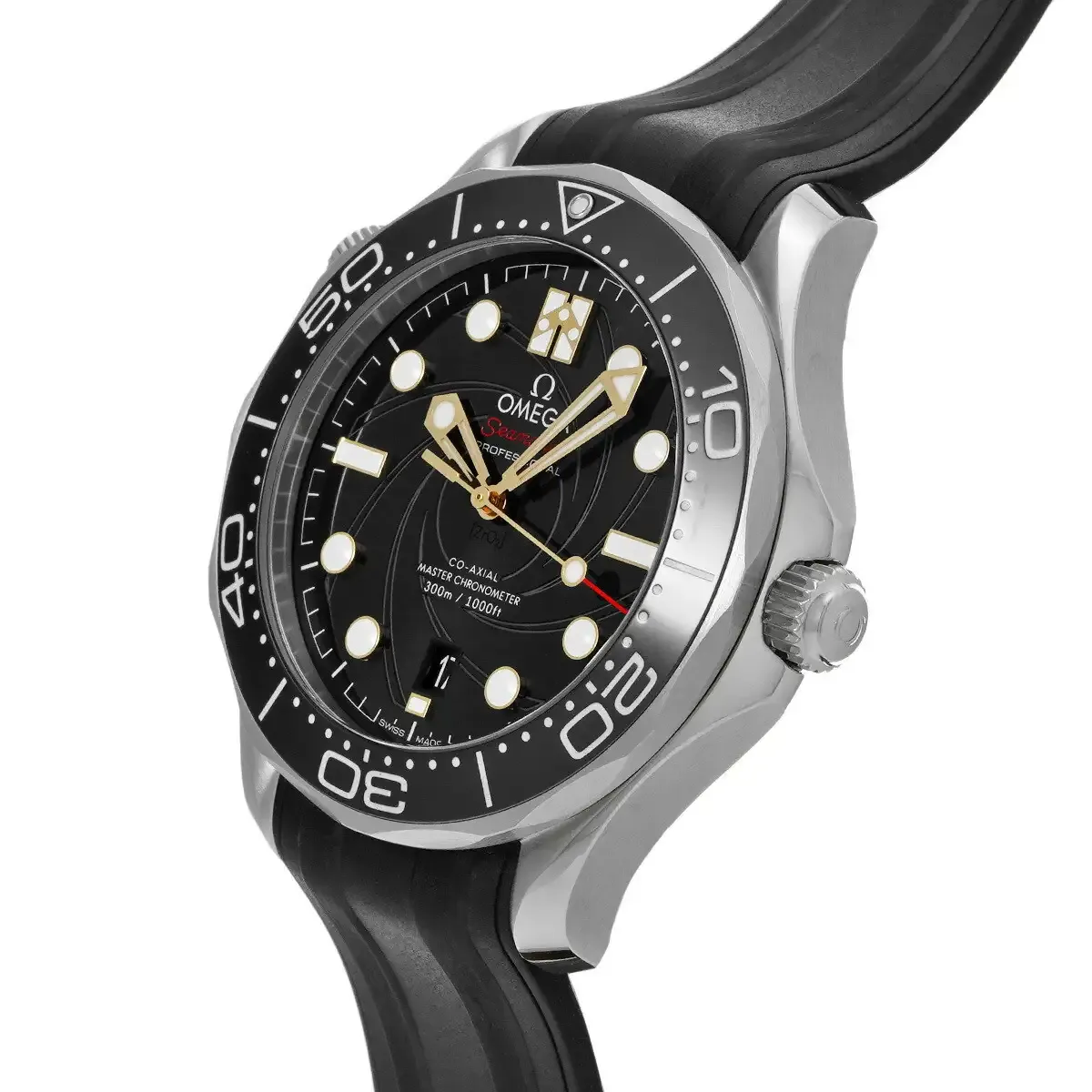 Omega Seamaster Men Automatic Black Rubber Watch COMPLETE BOND BOX SET