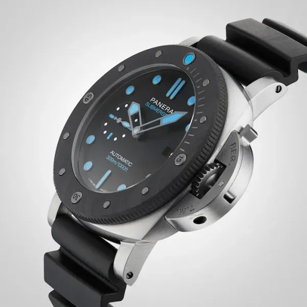 Panerai Submersible Men Automatic Black Rubber Watch PAM00799