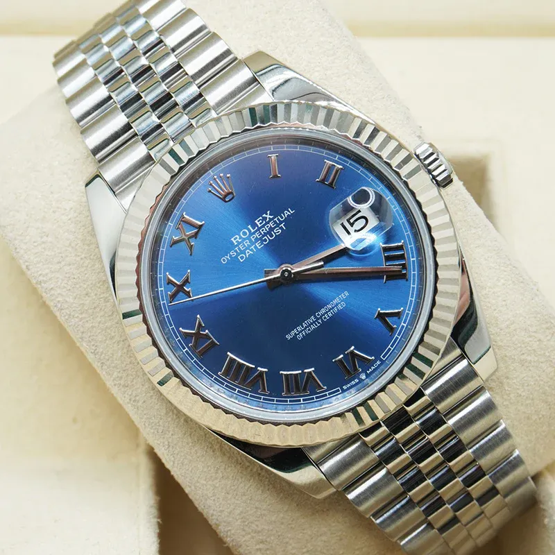 Rolex Datejust 41mm Blue Dial 126334 Jubilee Roman Dials