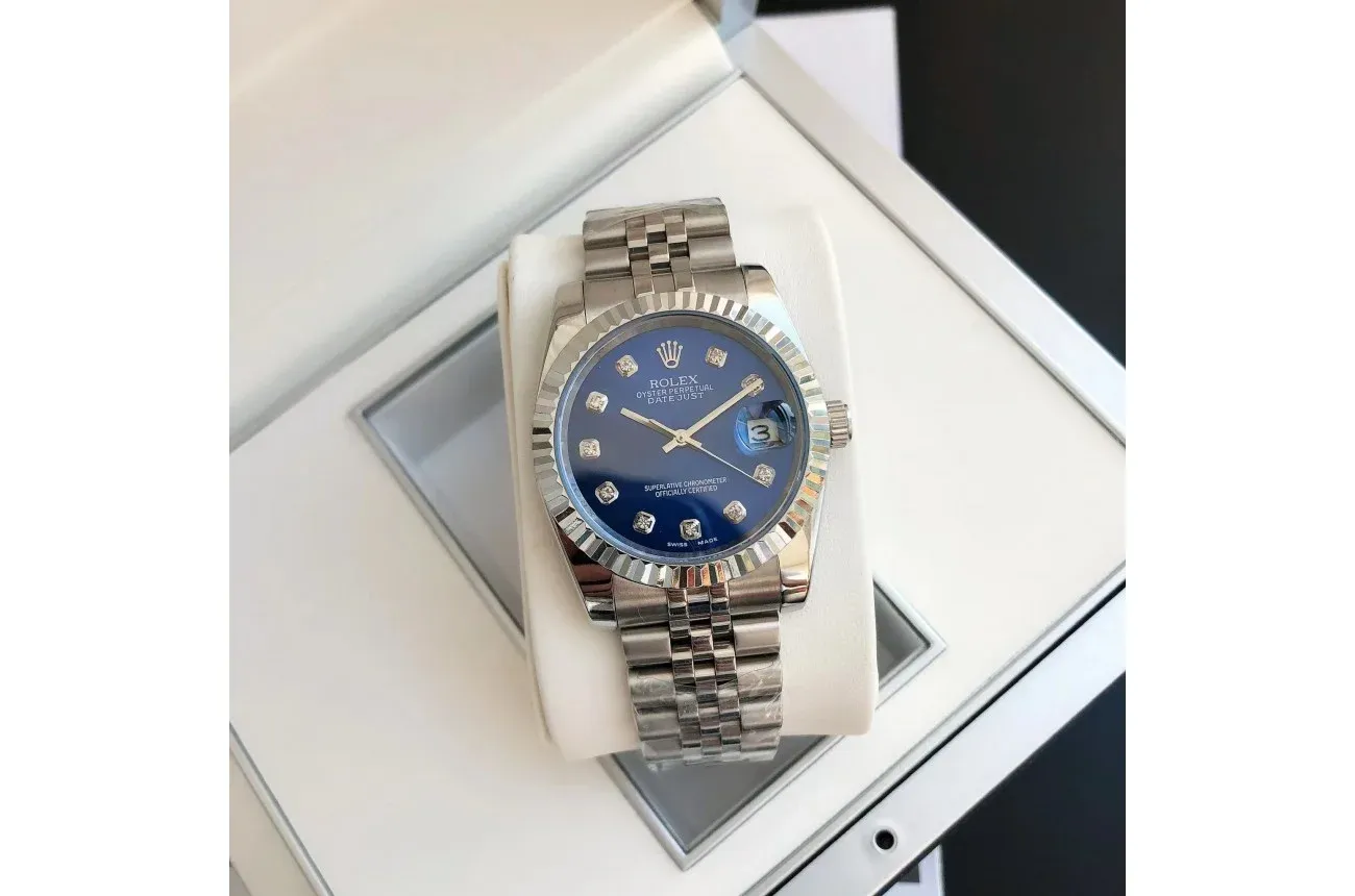 Couple Watches Rolex Datejust 36/28mm SS/SS Jub Blue/Dial