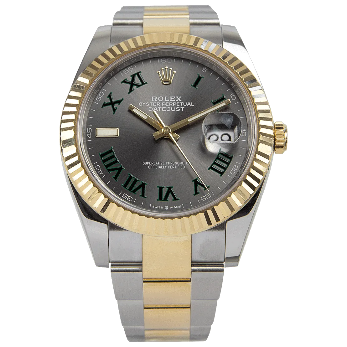 Rolex Datejust II 41mm Rhodium Dial 126333  Wimbledon  Two-Tone Oyster