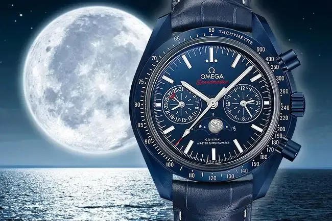 Omega Speedmaster Men Automatic Blue Leather Watch O30493445203001