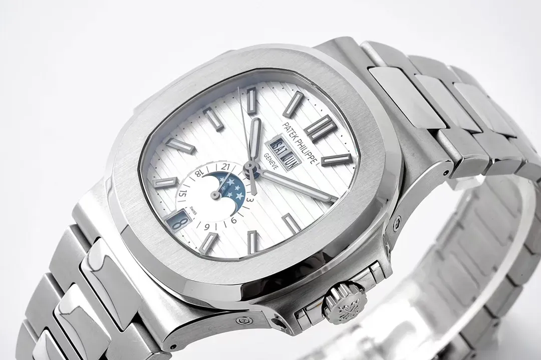 Patek Philippe Nautilus Silver Annual Calendar