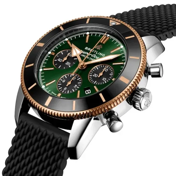 Breitling Superocean Men Automatic Green Rubber Watch UB01622A1L1S1