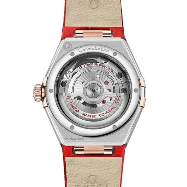 Omega Constellation Women Automatic Red Leather Watch O13123292099002