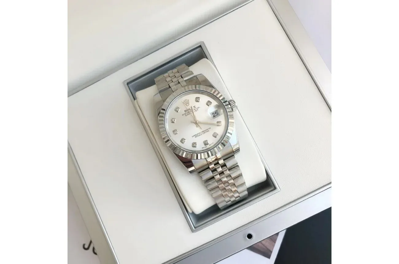 Couple Watches Rolex Datejust 36/28mm SS/SS Jub Sliver/Dia