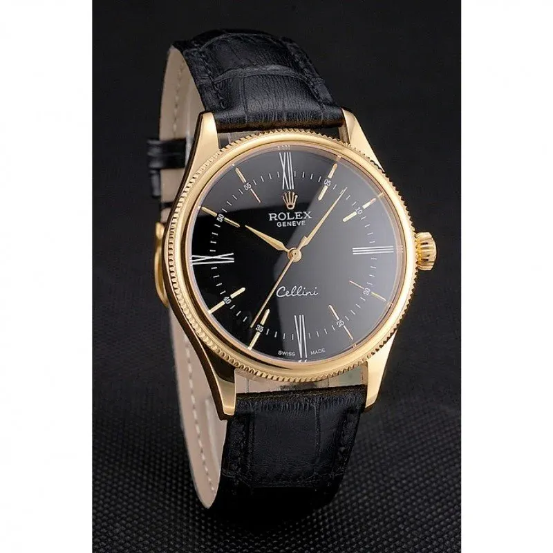 Superclone Rolex Cellini 38mm Black Dial REP016814